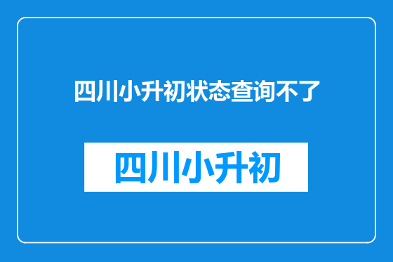 四川小升初状态查询不了